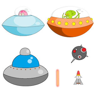 Preview of the space shooter sprite sheet