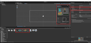 Sprite Editor with four sliced sprites in Unity