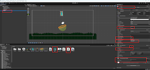 Fish object in Unity with Rigidbody 2D, Is Trigger, and destroy script